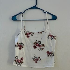 GARAGE White Tank with Flowers, Size 4/L